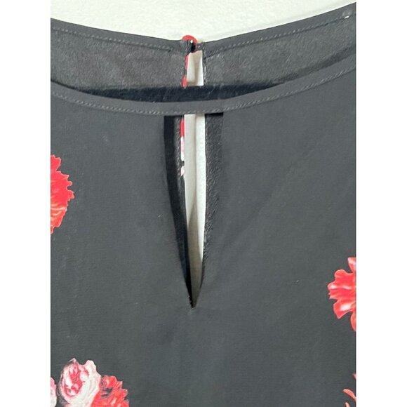 Chicos Dress 2X Black Floral Maxi Tropical Feminine Tiered Retro Whimsical 80s - Picture 8 of 16